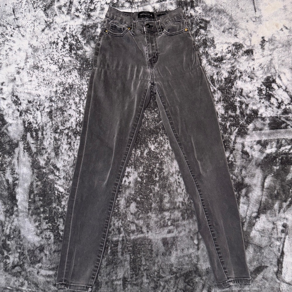 Kendall + Kylie The Kontour High Rise Skinny Jeans Faded Black Size 0/24